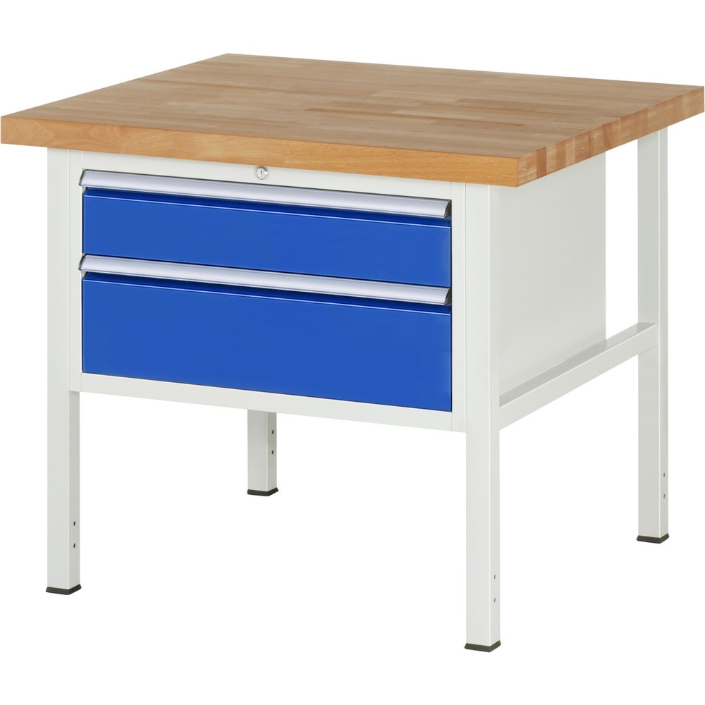 Immagine del prodotto n. 1: Banco da lavoro RAU serie 8000, AxLxP 840-1.040 x 1.000 x 900 mm, 2 cassetti estraibili al 100% 1 x 150, 1 x 210 mm, portata cassetti 75 kg