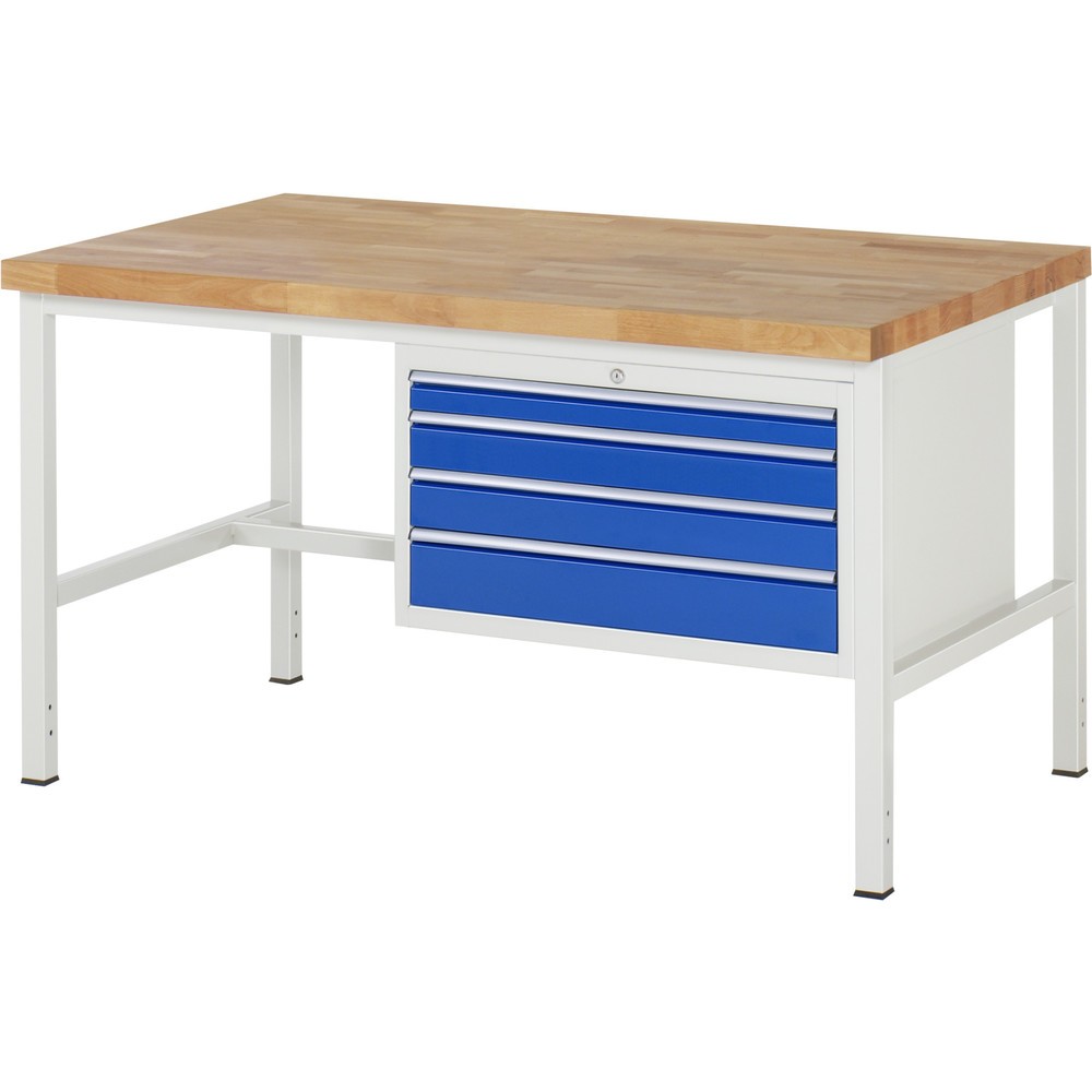 Immagine del prodotto: Banco da lavoro RAU serie 8000, AxLxP 840 x 1.500 x 900 mm, 4 cassetti estraibili al 90% 1 x 60, 2 x 90, 1 x 120 mm, portata cassetti 75 kg