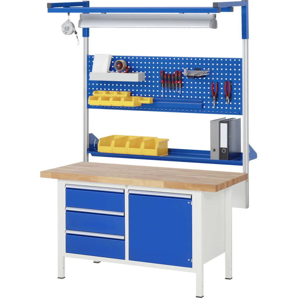Banco da lavoro RAU serie 8000, 1 contenitore doppio, 2 ante battenti, AxLxP 840-1.040 x 1.500 x 900 mm Immagine del prodotto n. 8: Banco da lavoro RAU serie 8000, 1 contenitore doppio, 2 ante battenti, AxLxP 840-1.040 x 1.500 x 900 mm