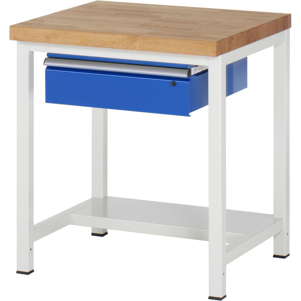 Immagine del prodotto: Banco da lavoro RAU serie 8000, AxLxP 840-1.040 x 750 x 700 mm, 1 cassetto, 1 piano di appoggio, profondità 320 mm
