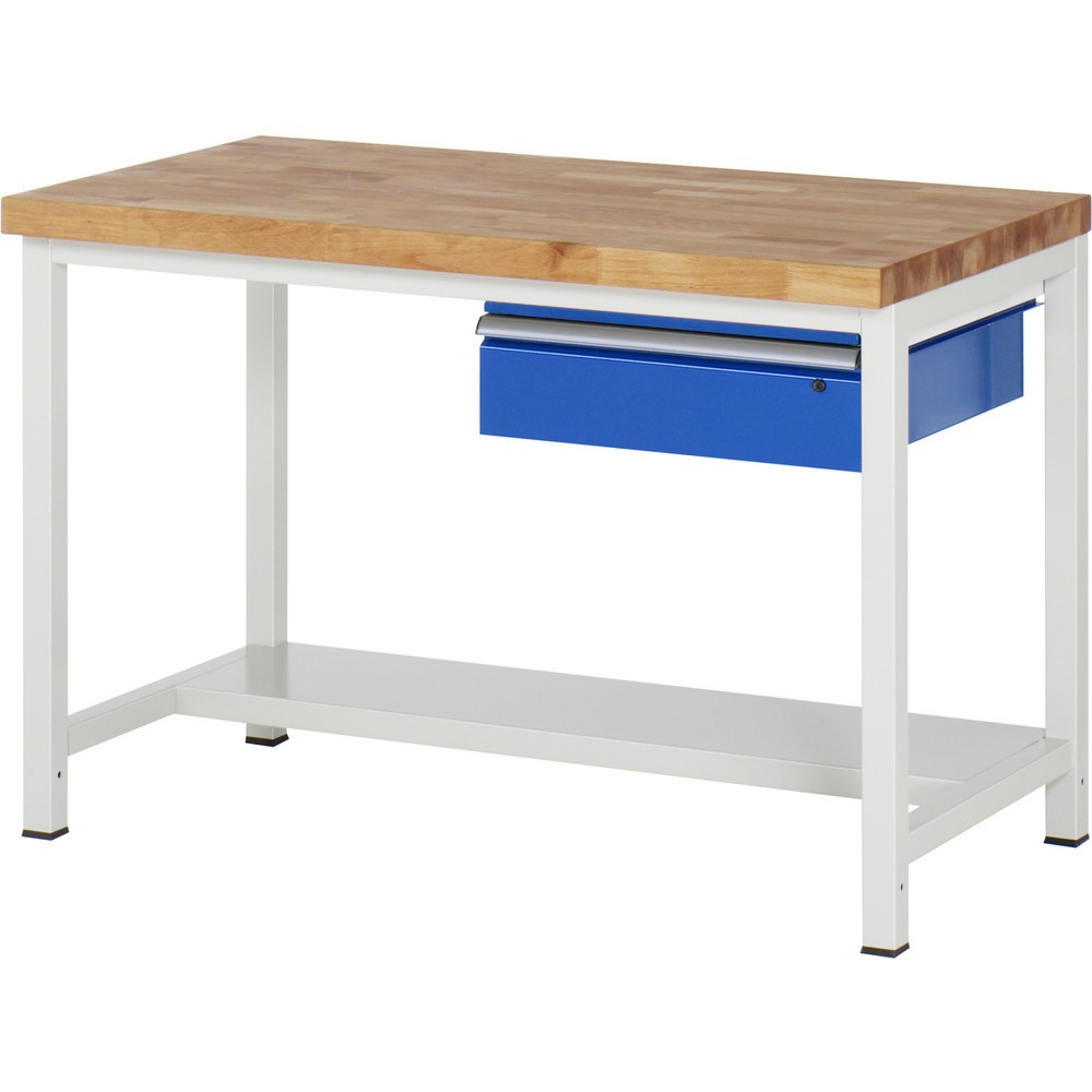 Immagine del prodotto n. 1: Banco da lavoro RAU serie 8000, AxLxP 840-1.040 x 1.250 x 700 mm, 1 cassetto, 1 piano di appoggio, profondità 320 mm