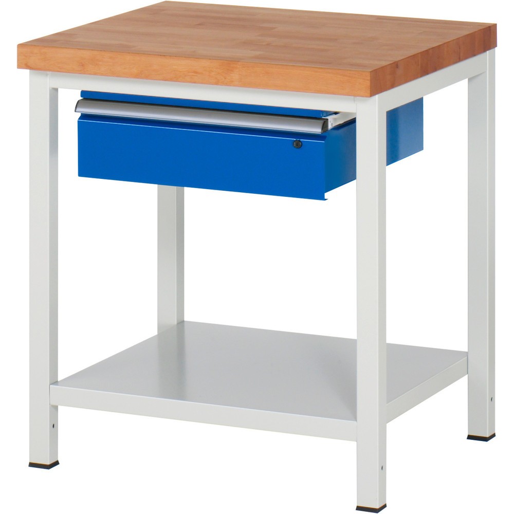 Immagine del prodotto n. 1: Banco da lavoro RAU serie 8000, AxLxP 840-1.040 x 750 x 700 mm, 1 cassetto, 1 piano di appoggio, profondità 650 mm