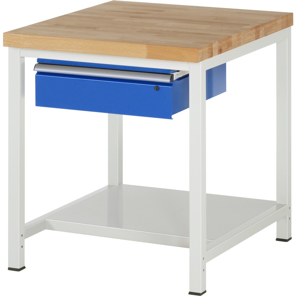 Immagine del prodotto: Banco da lavoro RAU serie 8000, AxLxP 840-1.040 x 750 x 900 mm, 1 cassetto, 1 piano di appoggio, profondità 650 mm