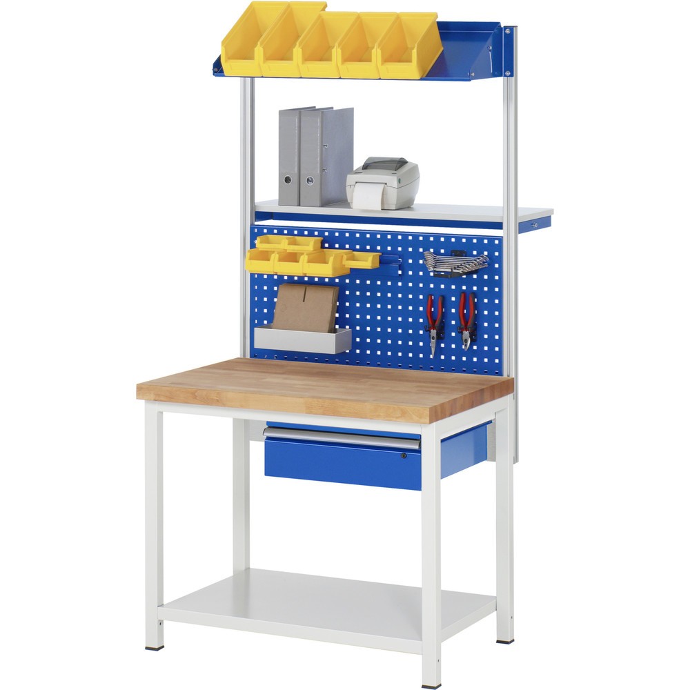 Immagine del prodotto n. 5: Banco da lavoro RAU serie 8000, AxLxP 840-1.040 x 1.000 x 900 mm, 1 cassetto, 1 piano di appoggio, profondità 650 mm