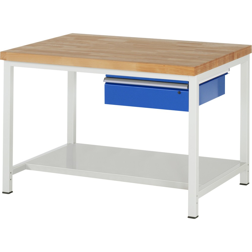 Immagine del prodotto n. 1: Banco da lavoro RAU serie 8000, AxLxP 840-1.040 x 1.250 x 900 mm, 1 cassetto, 1 piano di appoggio, profondità 650 mm