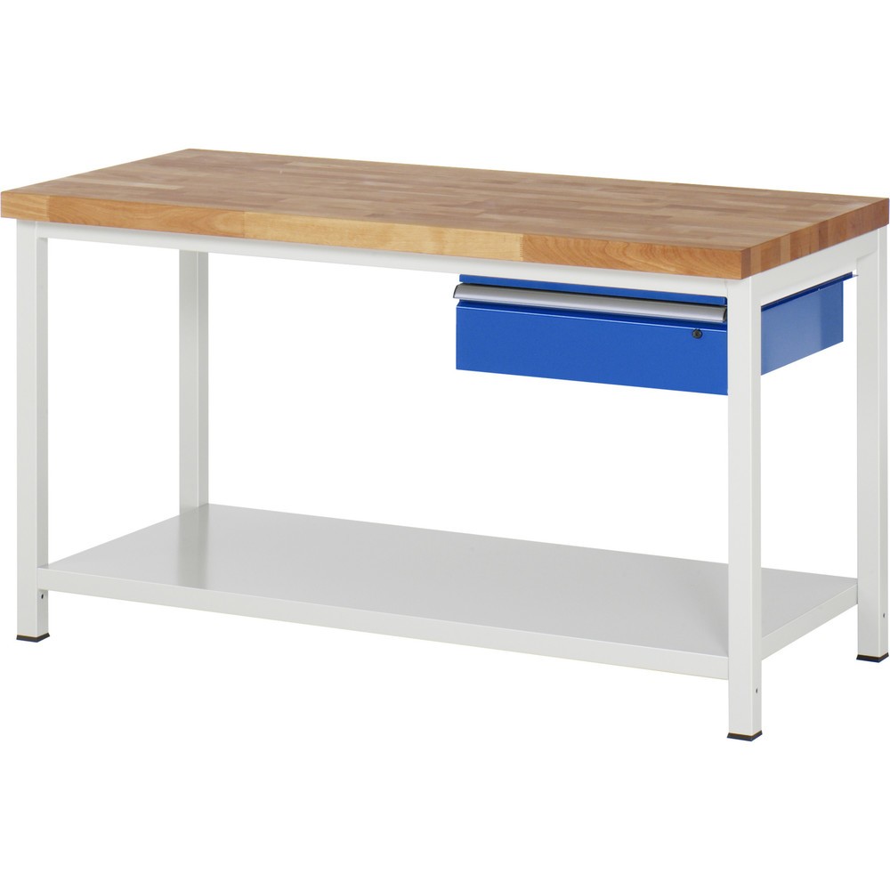 Immagine del prodotto n. 1: Banco da lavoro RAU serie 8000, AxLxP 840-1.040 x 1.500 x 700 mm, 1 cassetto, 1 piano di appoggio, profondità 650 mm