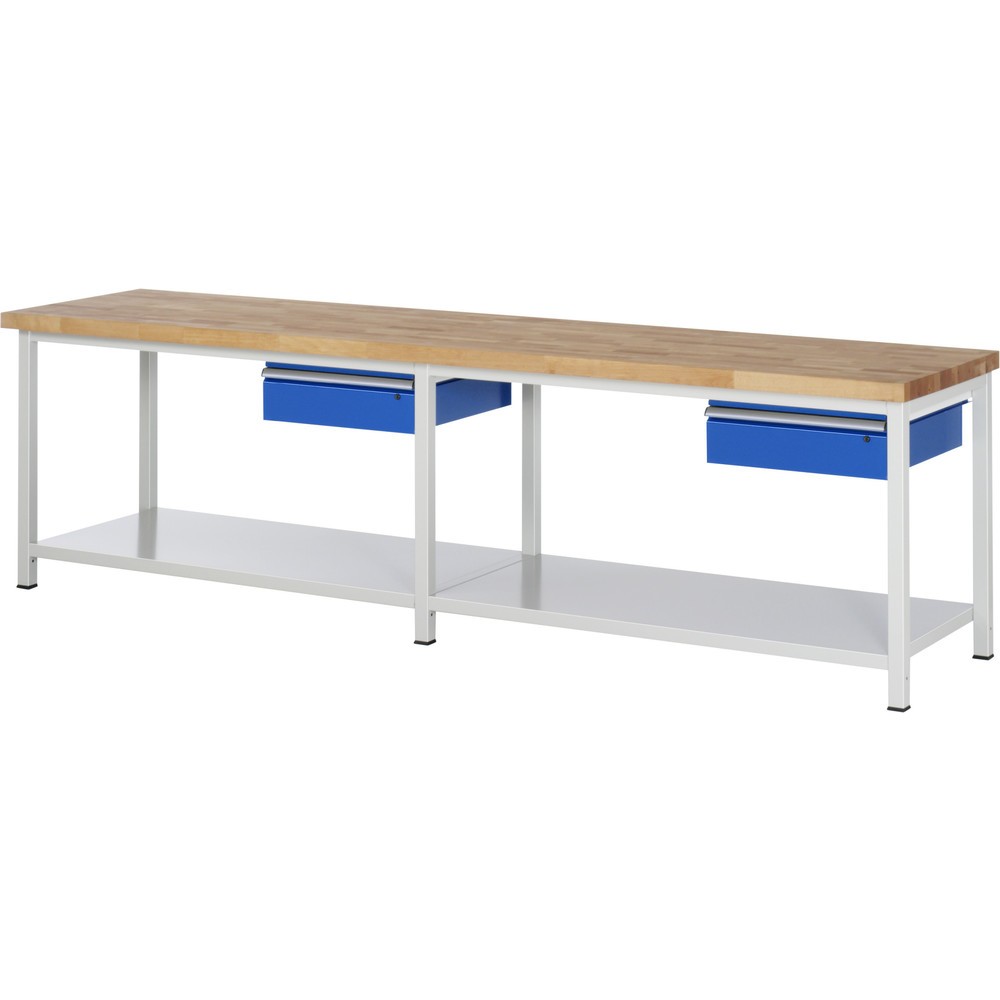Immagine del prodotto n. 1: Banco da lavoro RAU serie 8000, AxLxP 840-1.040 x 3.000 x 700 mm, 2 cassetti, 1 piano di appoggio, profondità 650 mm