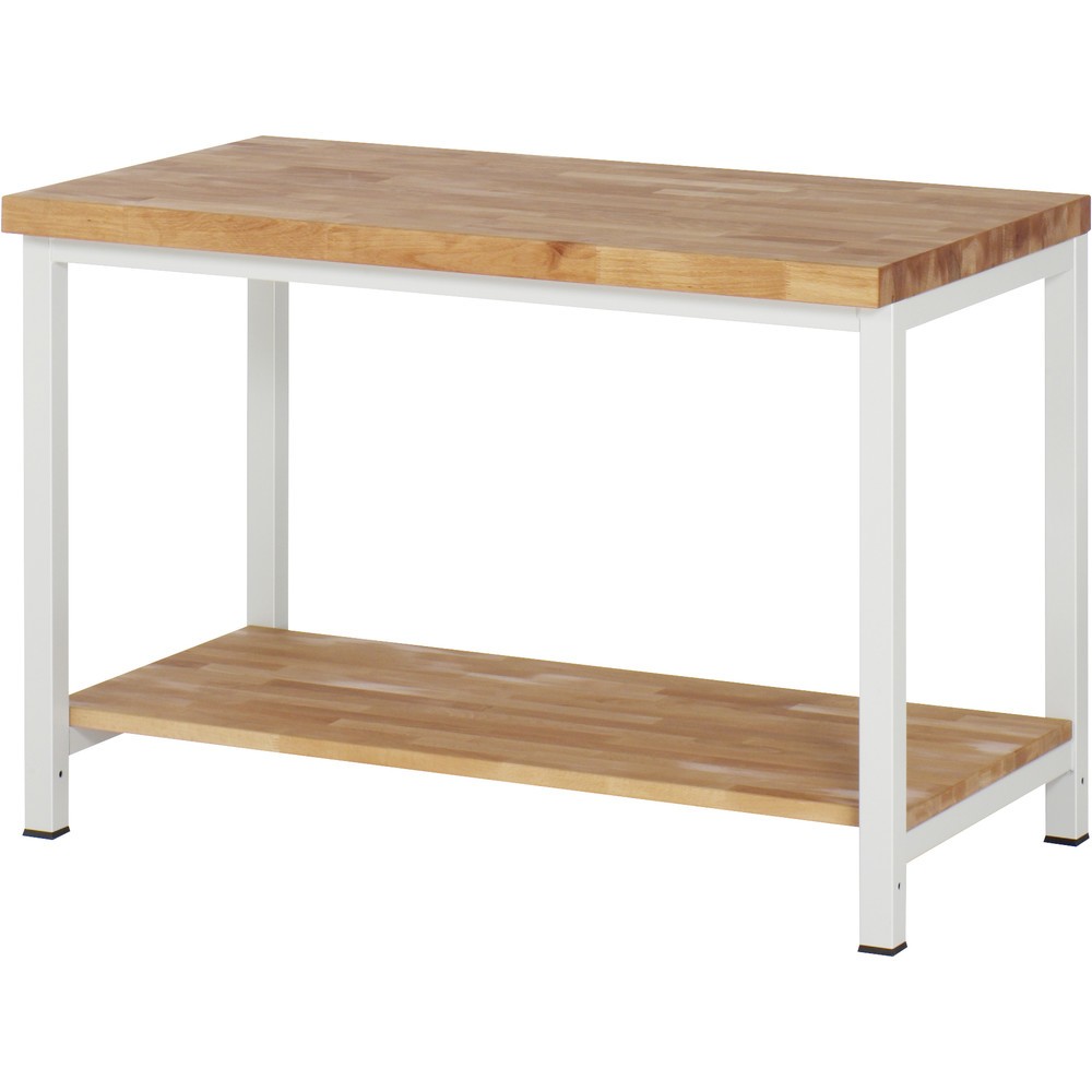 Immagine del prodotto: Banco da lavoro RAU serie 8000, 1 piano di appoggio in faggio massiccio, profondità 557 mm, AxLxP 840 x 1.250 x 700 mm
