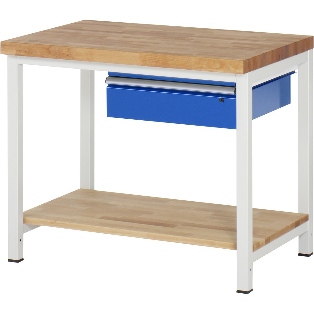 Immagine del prodotto n. 1: RAU Banco da lavoro Serie 8000, HxLxP 840-1.040 x 1.000 x 700 mm, 1 cassetto a destra, piano di appoggio inferiore