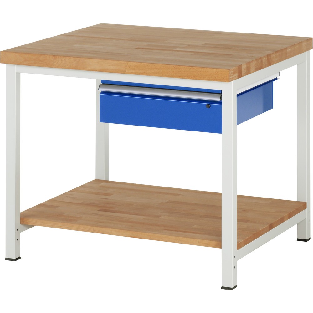 Immagine del prodotto: RAU Banco da lavoro Serie 8000, HxLxP 840-1.040 x 1.000 x 900 mm, 1 cassetto a destra, piano di appoggio inferiore