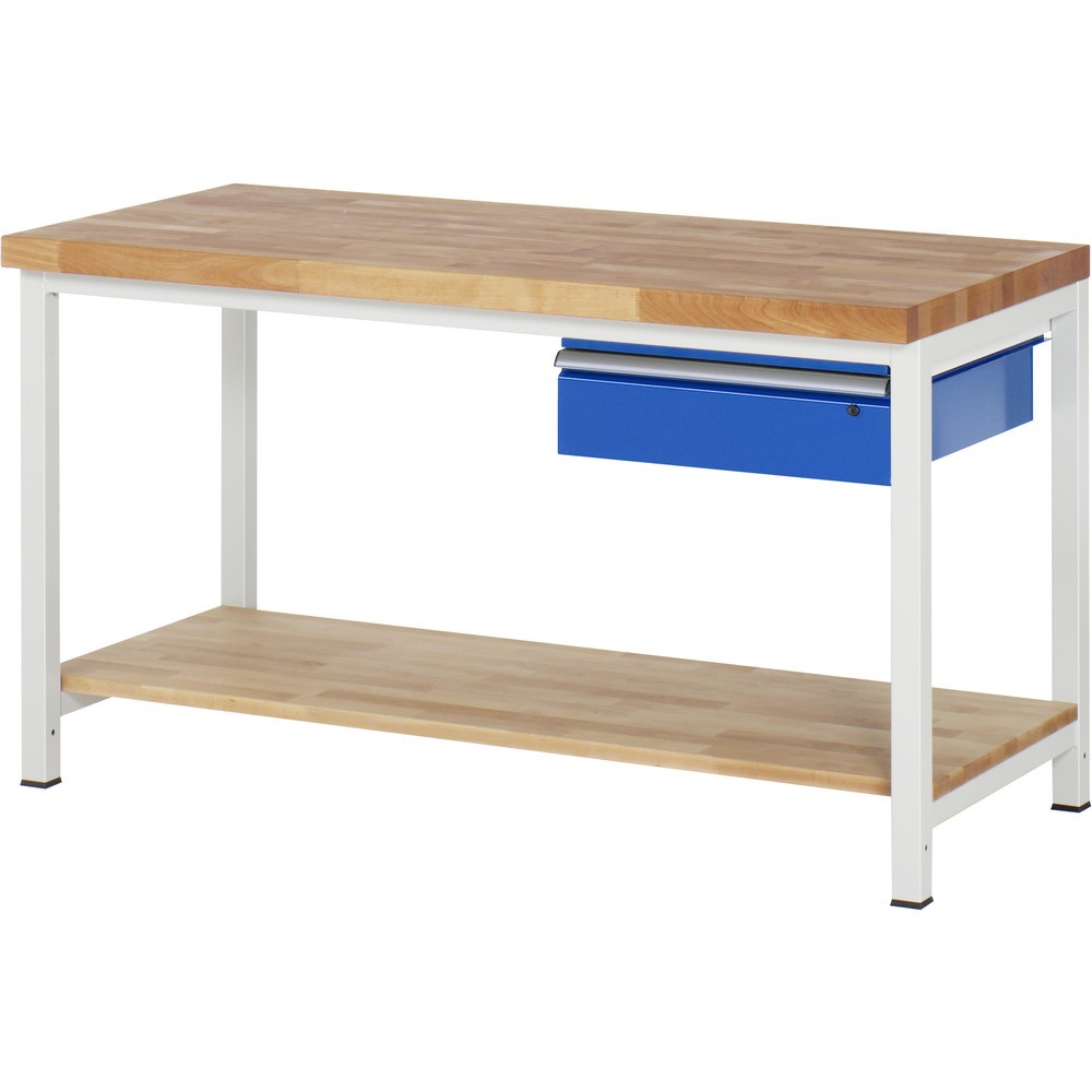 Immagine del prodotto n. 1: RAU Banco da lavoro Serie 8000, HxLxP 840-1.040 x 1.500 x 700 mm, 1 cassetto a destra, piano di appoggio inferiore