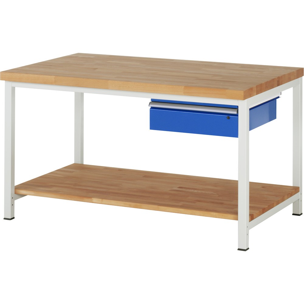 Immagine del prodotto n. 1: RAU Banco da lavoro Serie 8000, HxLxP 840-1.040 x 1.500 x 900 mm, 1 cassetto a destra, piano di appoggio inferiore