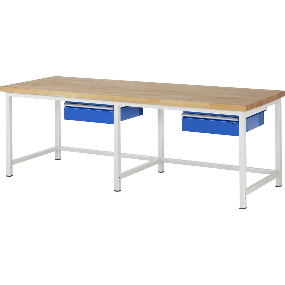 Immagine del prodotto n. 1: RAU Banco da lavoro Serie 8000, HxLxP 840-1.040 x 2.500 x 900 mm, 2 cassetti