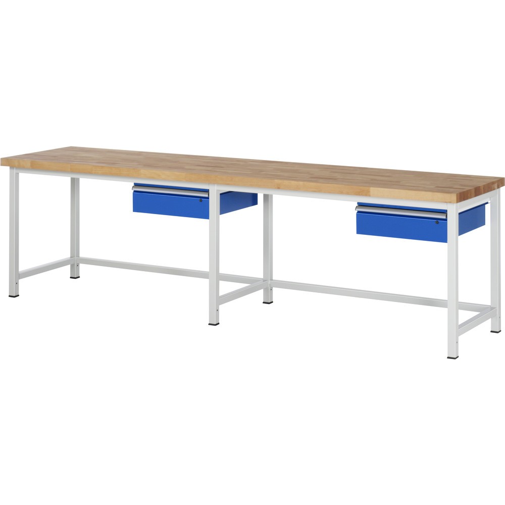 Immagine del prodotto: RAU Banco da lavoro Serie 8000, HxLxP 840-1.040 x 3.000 x 700 mm, 2 cassetti