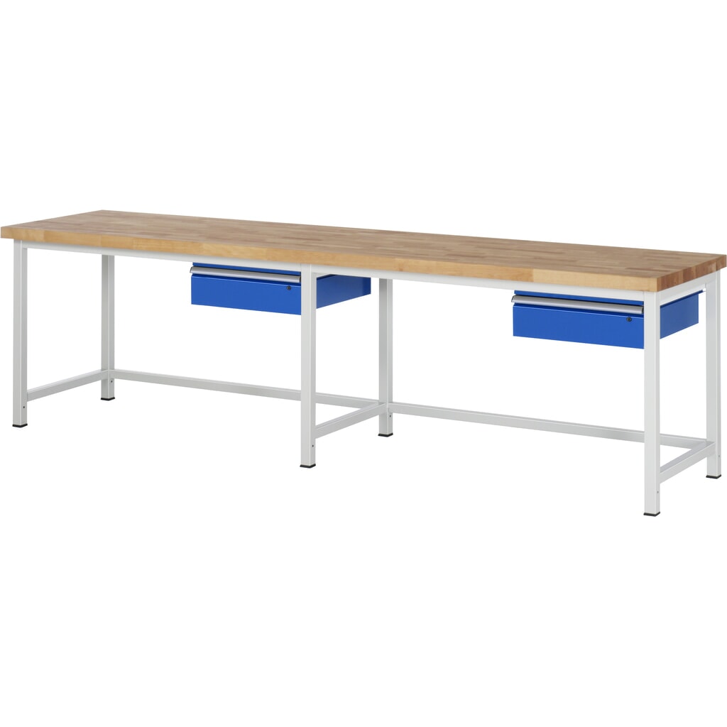 Immagine del prodotto n. 1: RAU Banco da lavoro Serie 8000, HxLxP 840-1.040 x 3.000 x 700 mm, 2 cassetti