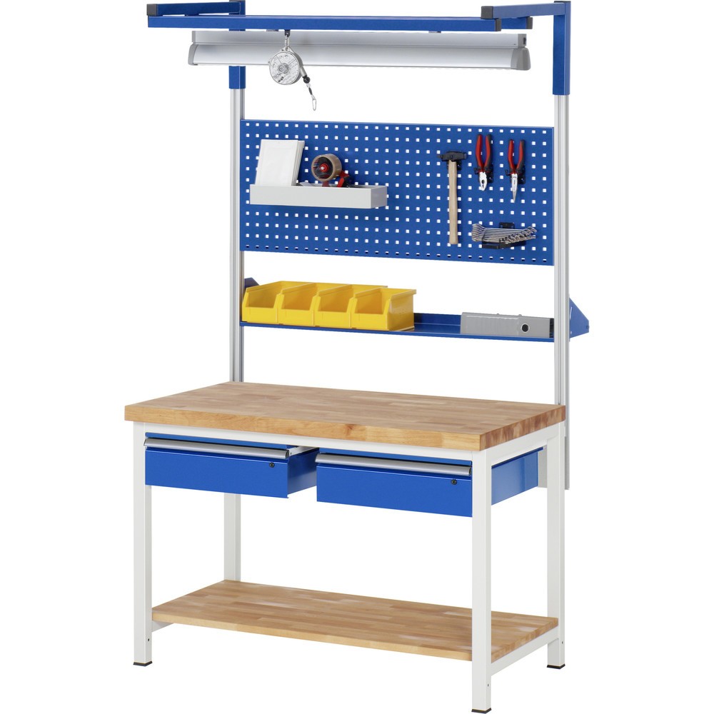 Immagine del prodotto n. 4: Banco da lavoro RAU serie 8000, AxLxP 840 x 1.250 x 700 mm, 2 cassetti, 1 piano di appoggio, profondità 320 mm