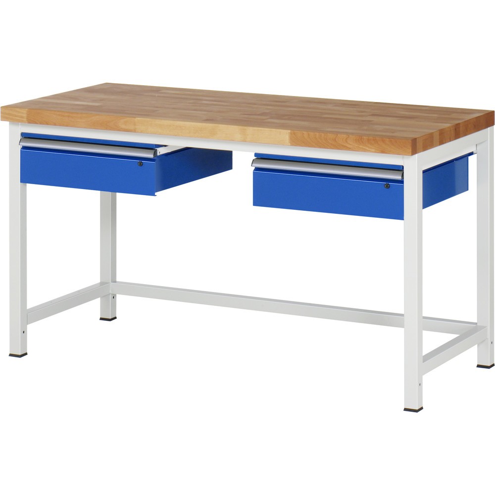 Immagine del prodotto n. 1: Banco da lavoro RAU serie 8000, AxLxP 840-1.040 x 1.500 x 700 mm, 2 cassetti, portata cassetti 50 kg