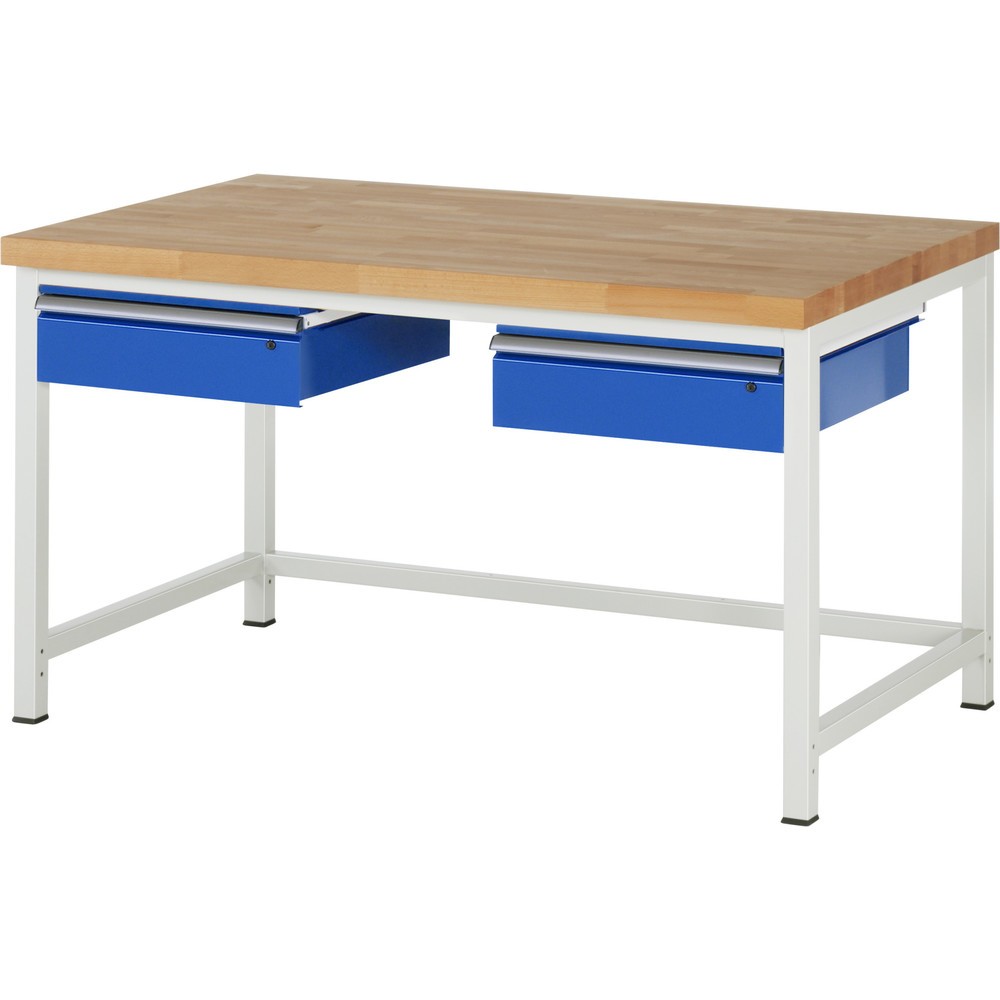 Immagine del prodotto: Banco da lavoro RAU serie 8000, AxLxP 840 x 1.500 x 900 mm, 2 cassetti, portata cassetti 50 kg