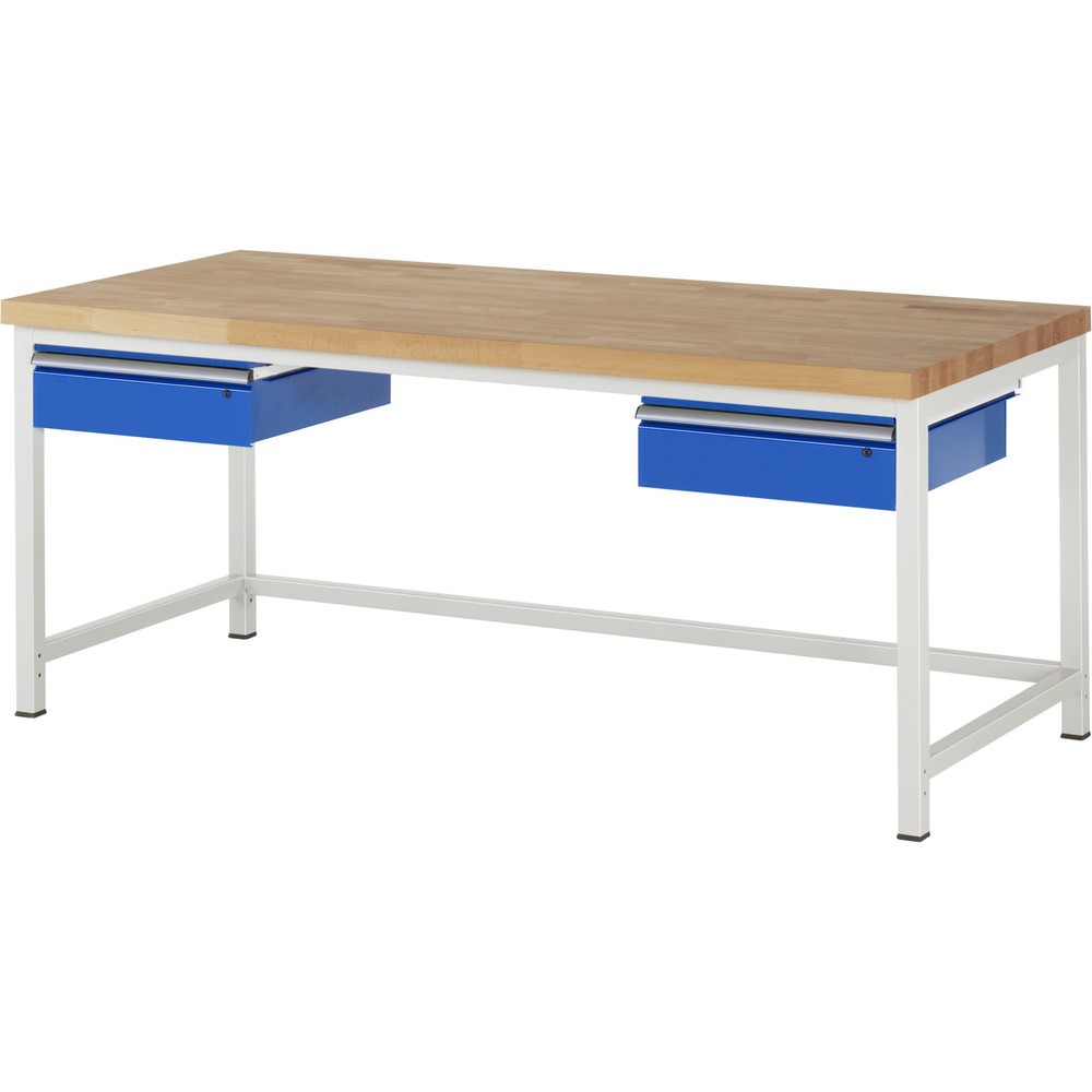 Immagine del prodotto n. 1: Banco da lavoro RAU serie 8000, AxLxP 840 x 2.000 x 900 mm, 2 cassetti, portata cassetti 50 kg