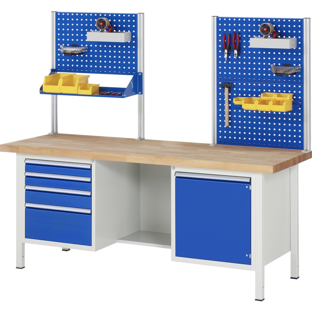 Immagine del prodotto n. 6: Banco da lavoro RAU serie 8000, 2 contenitori, AxLxP 840-1.040 x 2.000 x 700 mm, 6 cassetti estraibili al 90%