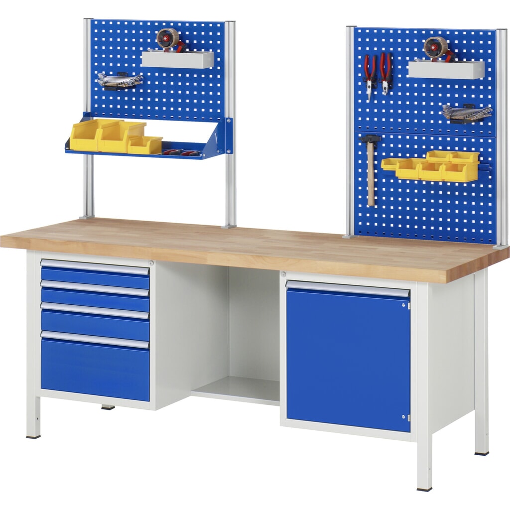 Banco da lavoro RAU serie 8000, 2 contenitori, 1 anta battente, AxLxP 840 x 2.000 x 700 mm, 2 cassetti Immagine del prodotto n. 7: Banco da lavoro RAU serie 8000, 2 contenitori, 1 anta battente, AxLxP 840 x 2.000 x 700 mm, 2 cassetti