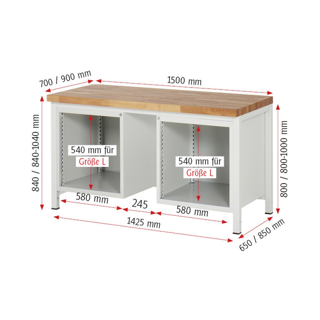 Banco da lavoro RAU serie 8000, 2 contenitori, AxLxP 840 x 1.500 x 700 mm, 10 cassetti estraibili al 90% 4 x 60, 4 x 120, 2 x 150 mm Immagine del prodotto n. 5: Banco da lavoro RAU serie 8000, 2 contenitori, AxLxP 840 x 1.500 x 700 mm, 10 cassetti estraibili al 90% 4 x 60, 4 x 120, 2 x 150 mm