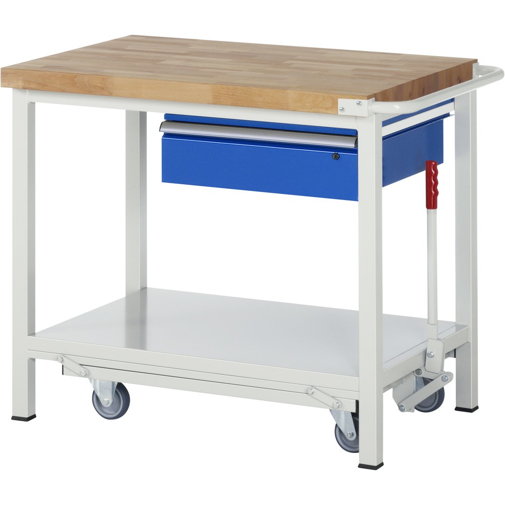 Immagine del prodotto: RAU Banco da lavoro con carrello Serie 8000, HxLxP 880 x 1.000 x 700 mm, piano di appoggio inferiore, con 1 cassetto