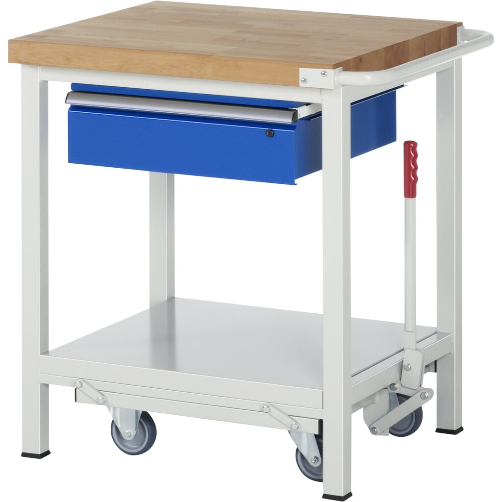 RAU Banco da lavoro con carrello Serie 8000, HxLxP 880 x 750 x 700 mm, piano di appoggio inferiore, con 1 cassetto Immagine del prodotto n. 1: RAU Banco da lavoro con carrello Serie 8000, HxLxP 880 x 750 x 700 mm, piano di appoggio inferiore, con 1 cassetto
