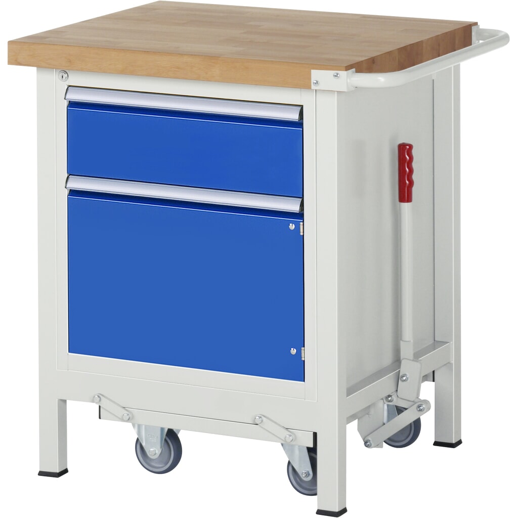 RAU Banco da lavoro con carrello Serie 8000, HxLxP 880 x 750 x 700 mm, 1 contenitore nella base a destra, con 1 cassetto e 1 anta battente Immagine del prodotto: RAU Banco da lavoro con carrello Serie 8000, HxLxP 880 x 750 x 700 mm, 1 contenitore nella base a destra, con 1 cassetto e 1 anta battente