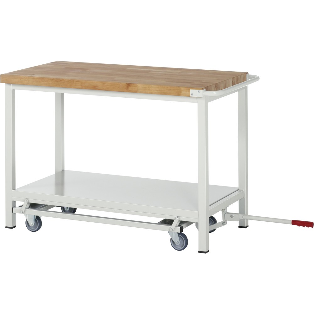 Immagine del prodotto n. 4: Banco da lavoro RAU serie 8000 con telaio abbassabile, 1 contenitore, AxLxP 880 x 1.000 x 700 mm, 2 cassetti estraibili al 100%, portata cassetti 75 kg