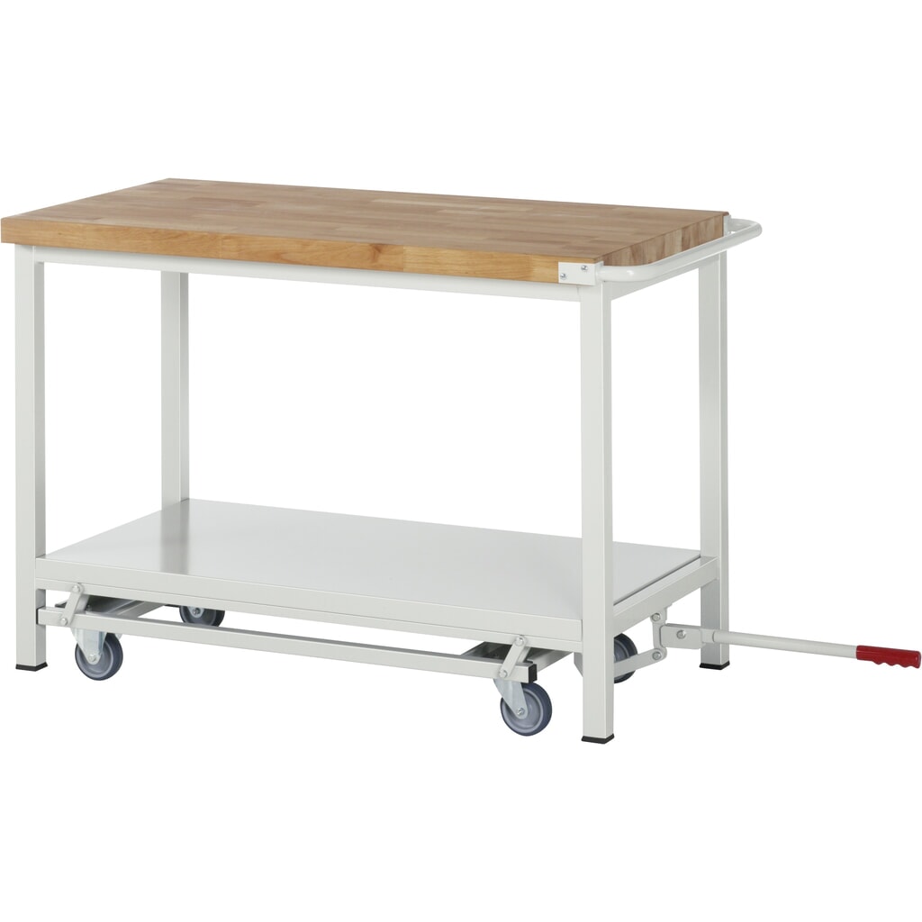 Banco da lavoro RAU serie 8000 con telaio abbassabile, 1 contenitore doppio, AxLxP 880 x 1.250 x 700 mm, 4 cassetti estraibili al 90%, 1 ripiano Immagine del prodotto n. 7: Banco da lavoro RAU serie 8000 con telaio abbassabile, 1 contenitore doppio, AxLxP 880 x 1.250 x 700 mm, 4 cassetti estraibili al 90%, 1 ripiano