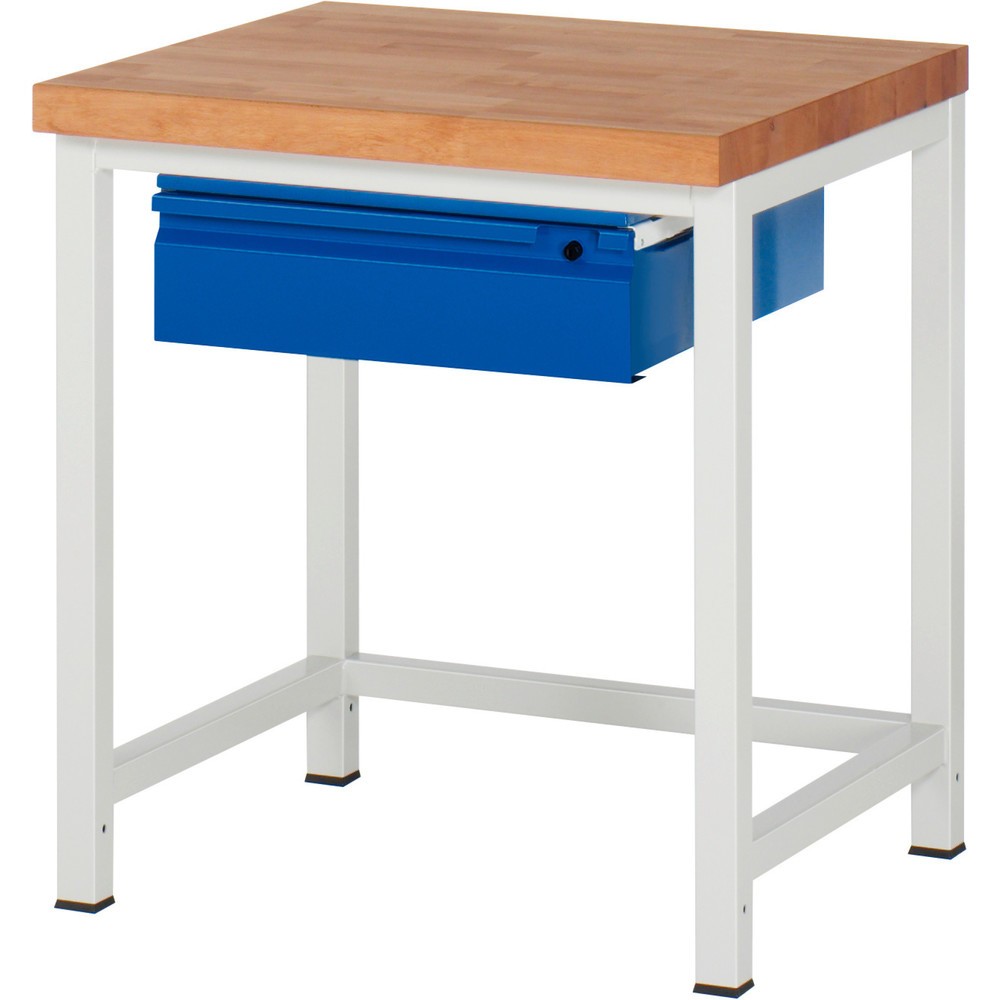 Immagine del prodotto n. 1: Banco da lavoro RAU serie 8000, piano di lavoro in faggio massiccio, spessore 40 mm, AxLxP 840 x 750 x 700 mm, 1 cassetto 1 x 150 mm