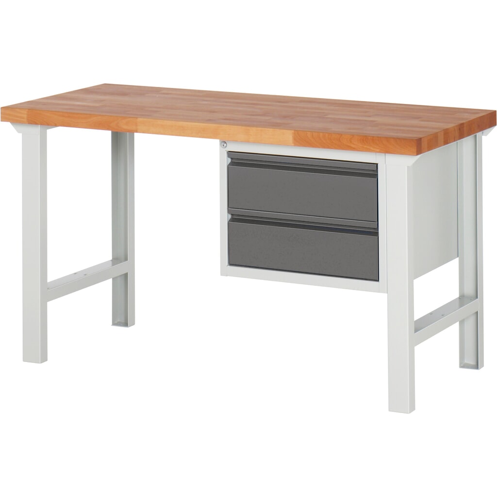 Banco da lavoro Steinbock®, con 2 cassetti, AxLxP 840 x 1.500 x 700 mm, RAL 7035/7016 Immagine del prodotto: Banco da lavoro Steinbock®, con 2 cassetti, AxLxP 840 x 1.500 x 700 mm, RAL 7035/7016