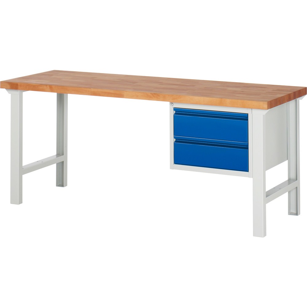 Immagine del prodotto: Banco da lavoro Steinbock®, con 2 cassetti, AxLxP 840 x 2.000 x 700 mm, RAL 7035/5010