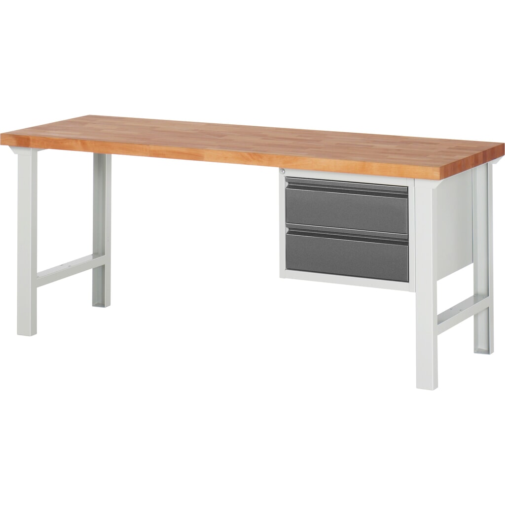 Banco da lavoro Steinbock®, con 2 cassetti, AxLxP 840 x 2.000 x 700 mm, RAL 7035/7016 Immagine del prodotto: Banco da lavoro Steinbock®, con 2 cassetti, AxLxP 840 x 2.000 x 700 mm, RAL 7035/7016