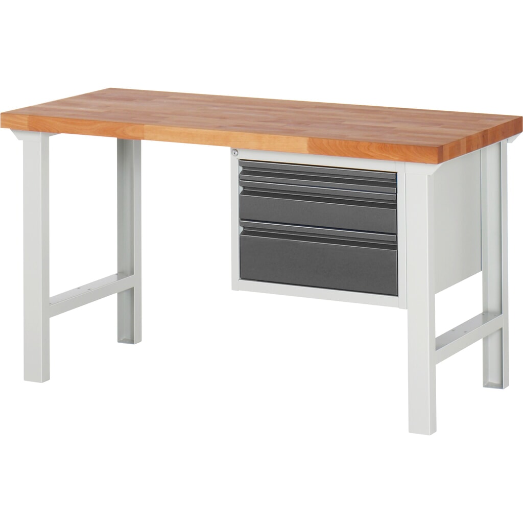 Immagine del prodotto: Banco da lavoro Steinbock®, con 3 cassetti, AxLxP 840 x 1.500 x 700 mm, RAL 7035/7016