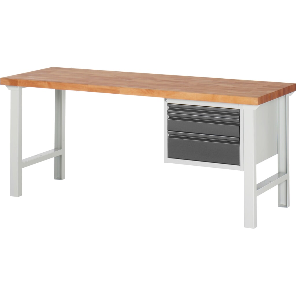 Banco da lavoro Steinbock®, con 3 cassetti, AxLxP 840 x 2.000 x 700 mm, RAL 7035/7016 Immagine del prodotto: Banco da lavoro Steinbock®, con 3 cassetti, AxLxP 840 x 2.000 x 700 mm, RAL 7035/7016