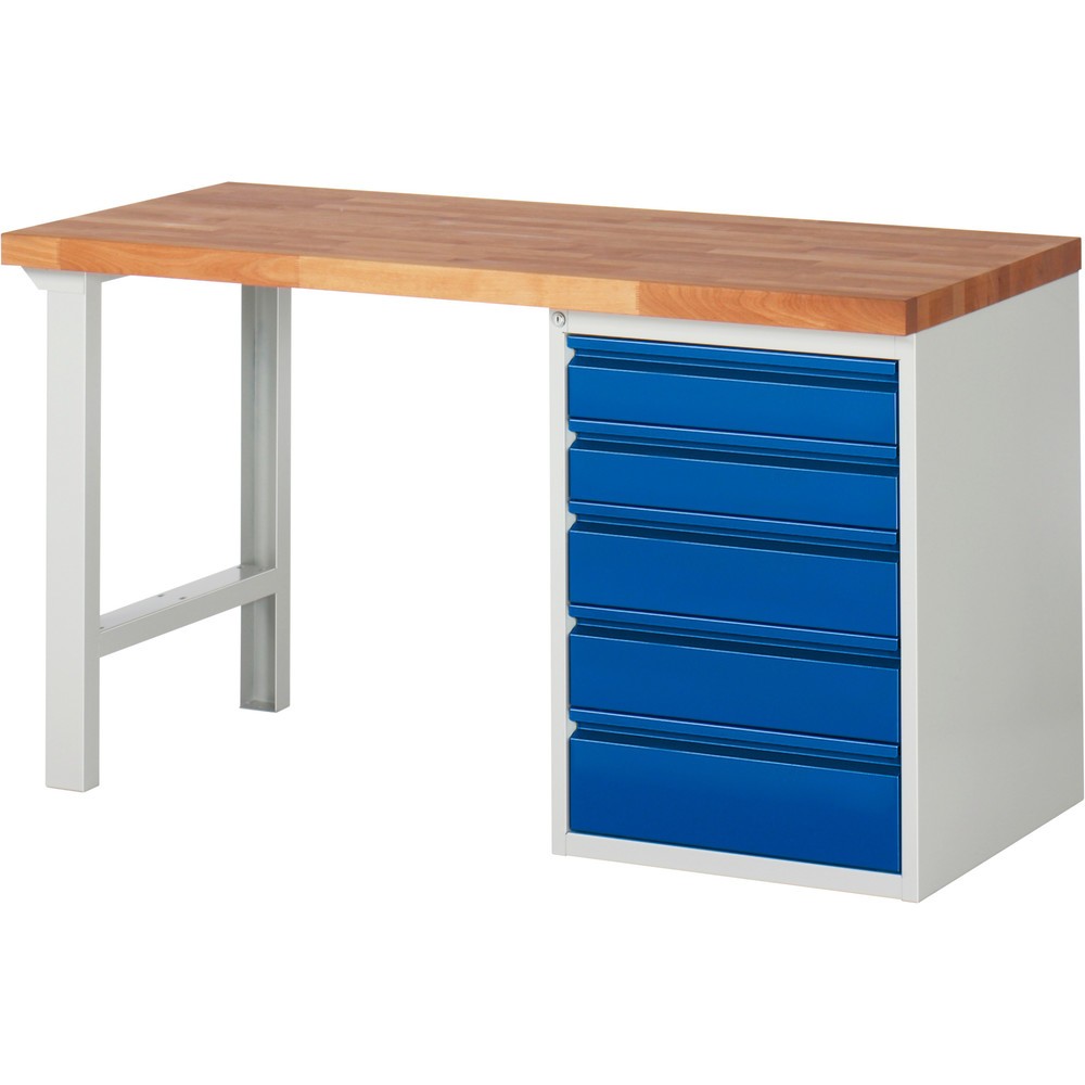 Immagine del prodotto n. 1: Banco da lavoro Steinbock®, con 5 cassetti, AxLxP 840 x 1.500 x 700 mm, RAL 7035/5010
