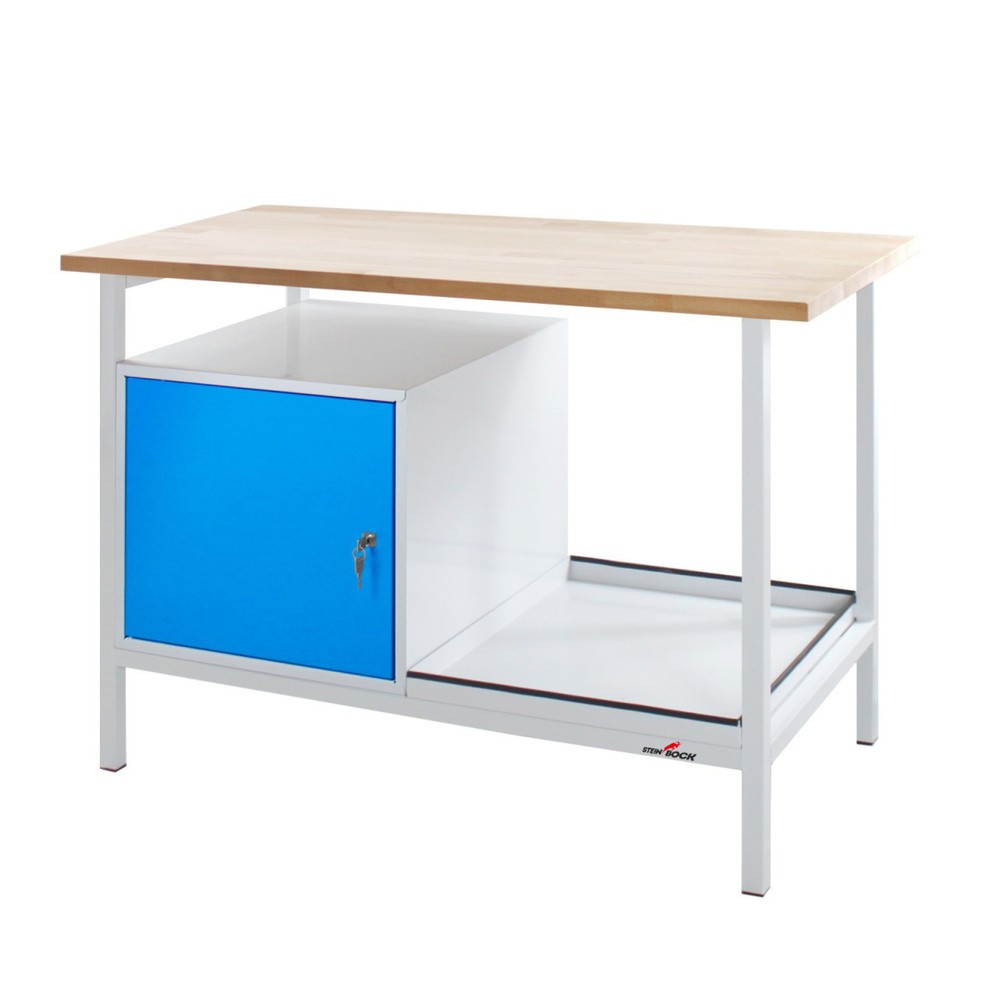 Immagine del prodotto: Banco da lavoro Steinbock® Cube, 1 anta, portata 300 kg, AxLxP 825 x 1.200 x 600 mm, RAL 7035/5012