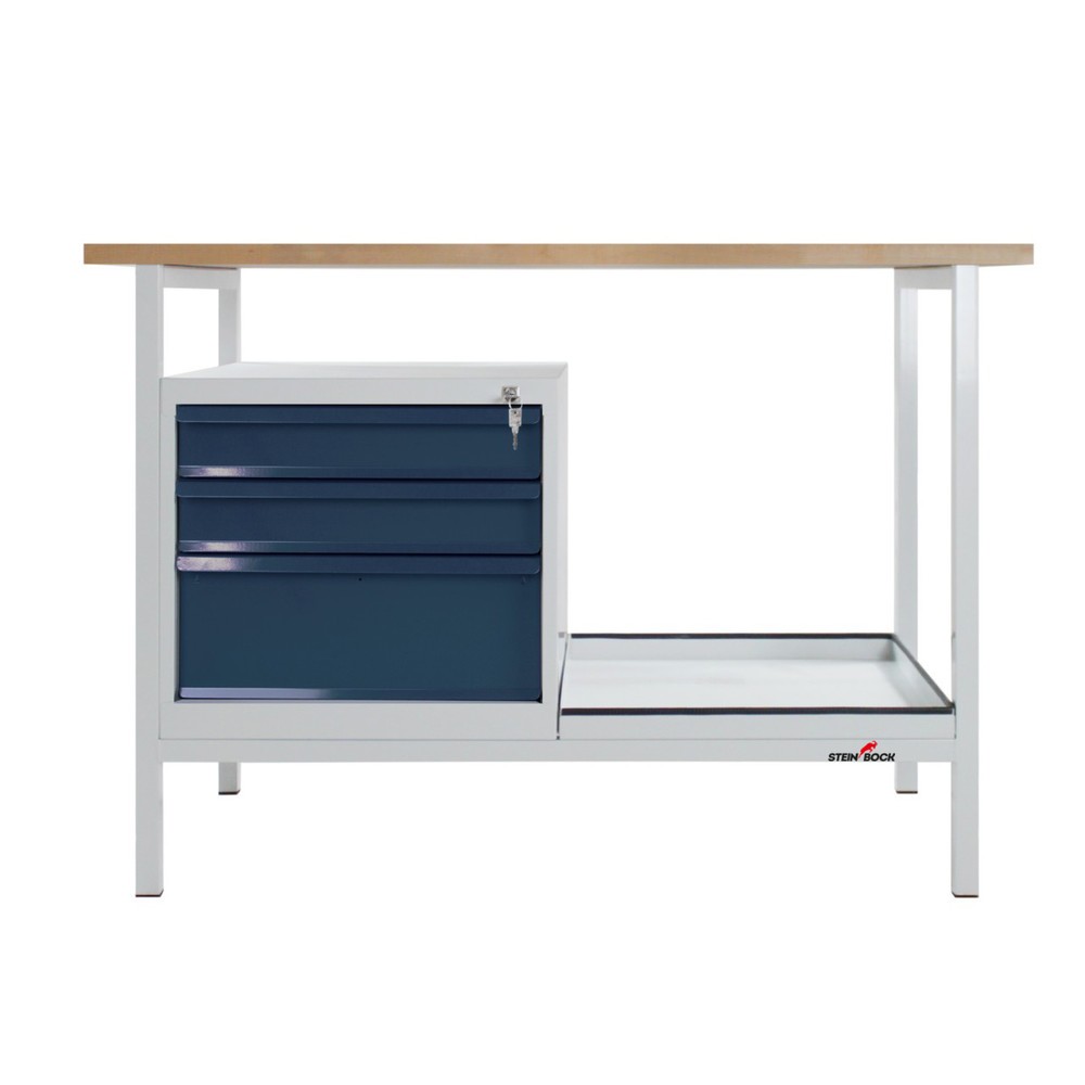 Immagine del prodotto n. 2: Banco da lavoro Steinbock® Cube, 3 cassetti, portata 300 kg, AxLxP 825 x 1.200 x 600 mm, RAL 7035/7016
