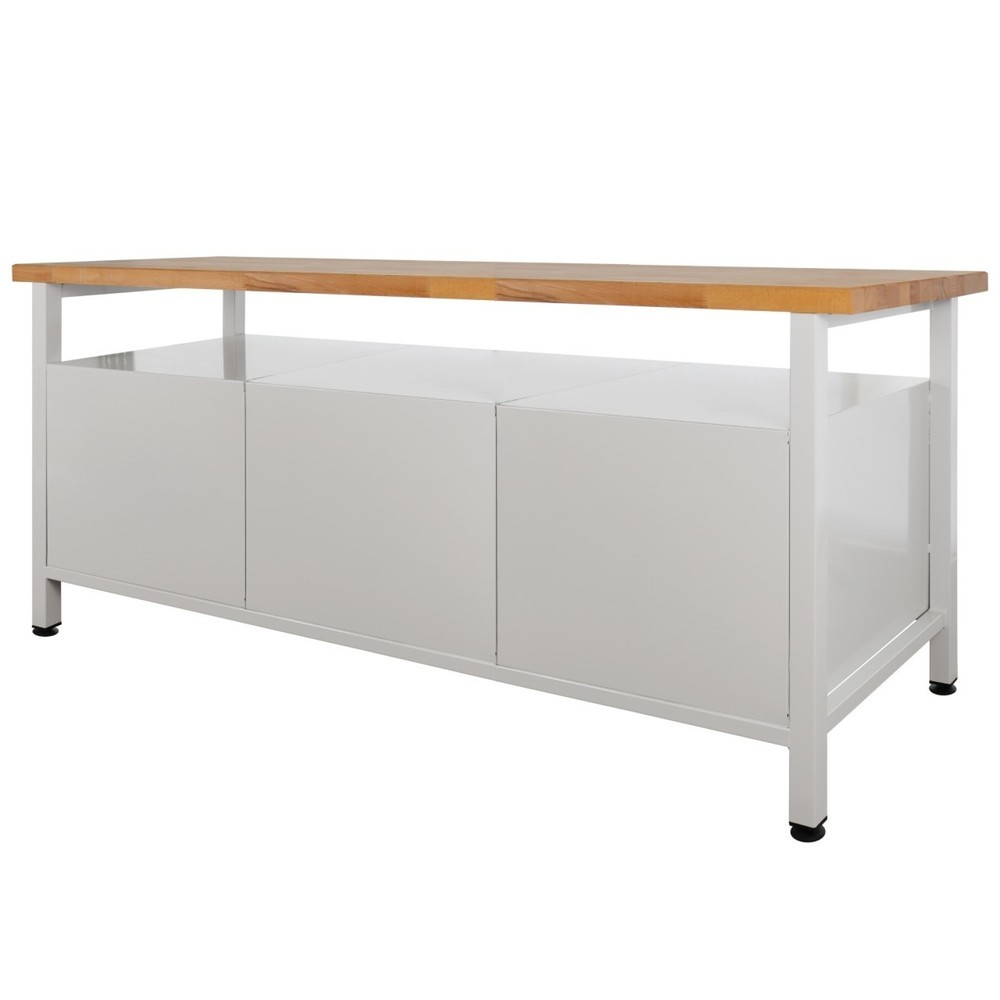 Immagine del prodotto n. 2: Banco da lavoro Steinbock® Extra, 1 ripiano, 3 cassetti, 1 scomparto per scaffali, 1 anta, portata 500 kg, AxLxP 840 x 1.700 x 600 mm, RAL 7035/7016