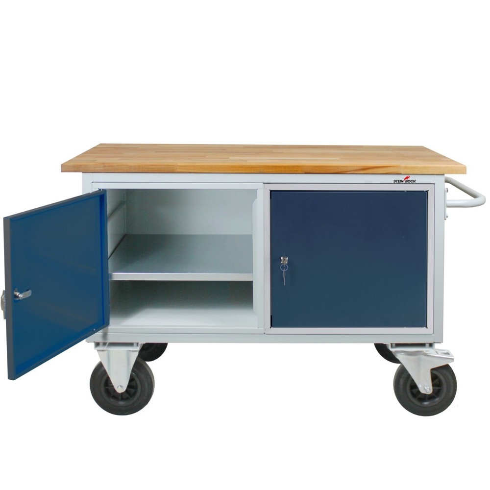 Immagine del prodotto n. 6: Banco di lavoro Steinbock® Motion, mobile, 2 ante, portata 500 kg, AxLxP 827 x 1.300 x 600 mm, RAL 7035/7016