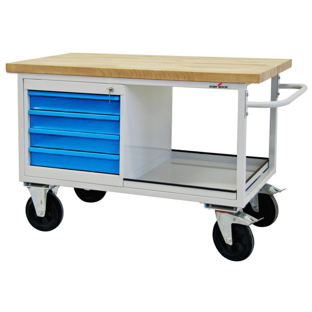 Immagine del prodotto n. 1: Banco da lavoro Steinbock® Motion, mobile, 4 cassetti, portata 500 kg, AxLxP 827 x 1.300 x 600 mm, RAL 7035/5012