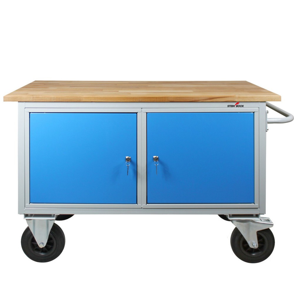 Immagine del prodotto n. 3: Banco di lavoro Steinbock® Motion, mobile, 2 ante, portata 500 kg, AxLxP 827 x 1.300 x 600 mm, RAL 7035/5012