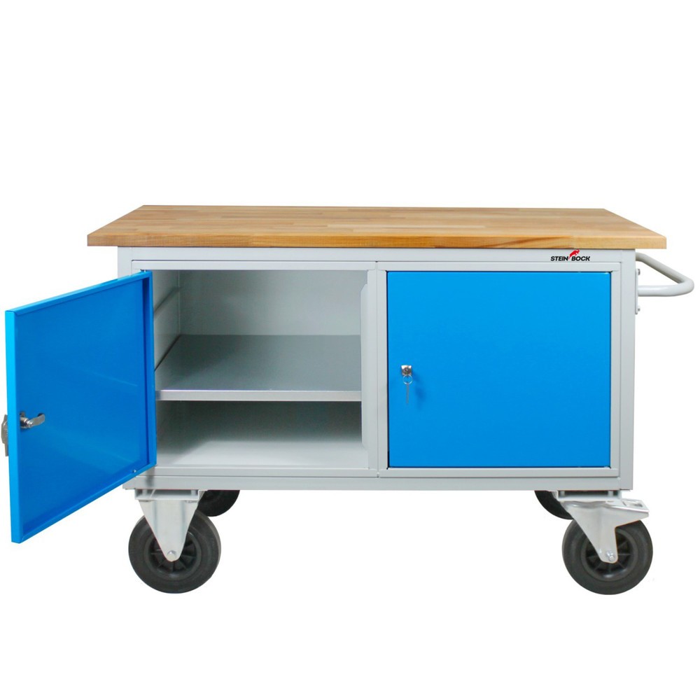 Immagine del prodotto n. 4: Banco di lavoro Steinbock® Motion, mobile, 2 ante, portata 500 kg, AxLxP 827 x 1.300 x 600 mm, RAL 7035/5012
