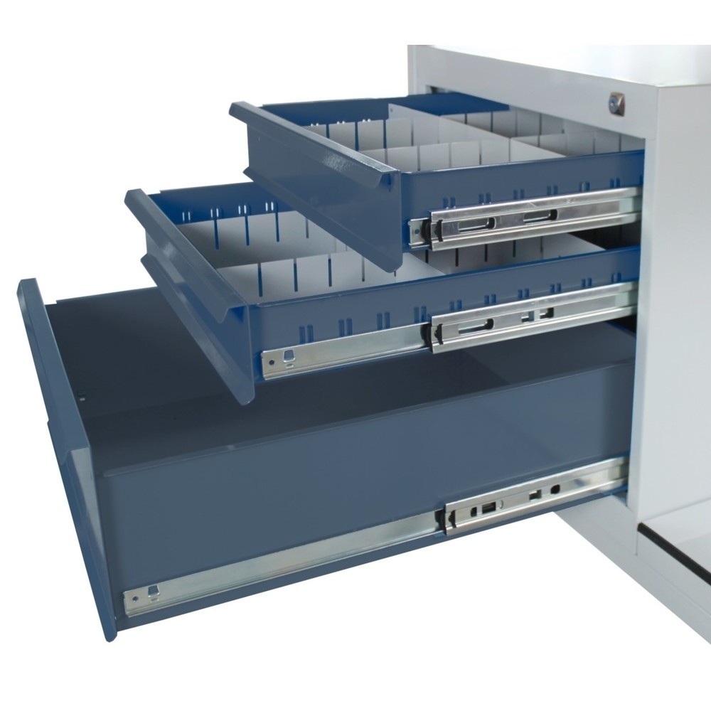 Immagine del prodotto n. 5: Banco da lavoro Steinbock® Motion, mobile, 3 cassetti, portata 500 kg, AxLxP 827 x 1.300 x 600 mm, RAL 7035/7016