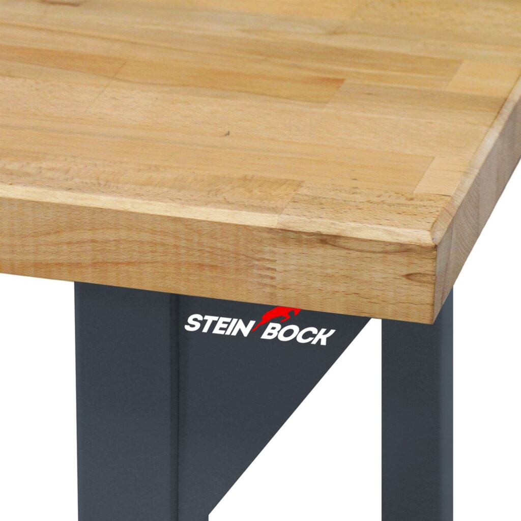 Immagine del prodotto n. 3: Banco da lavoro Steinbock® Original, 1 ripiano, portata 500 kg, AxLxP 850 x 1.500 x 750 mm, RAL 7016