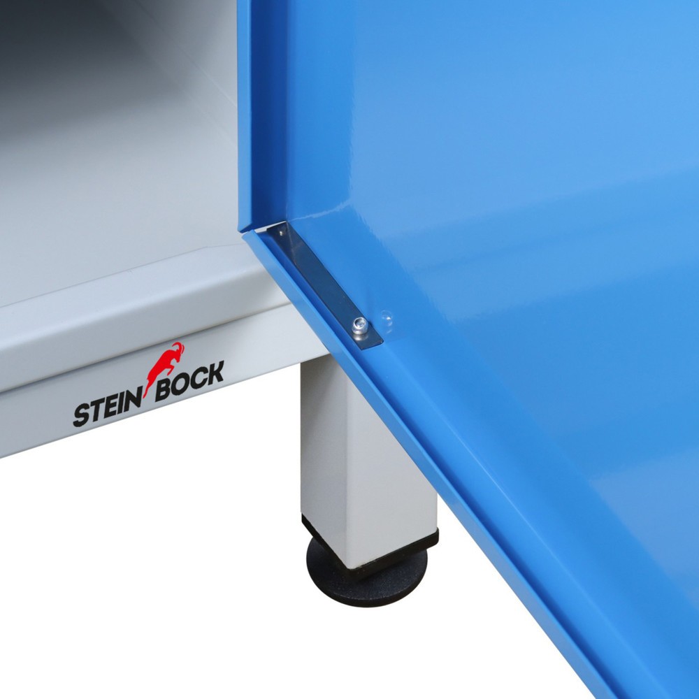 Immagine del prodotto n. 3: Banco da lavoro Steinbock® Premium, 1 scomparto per scaffali, 1 anta, portata 300 kg, AxLxP 840 x 1.200 x 600 mm, RAL 7035/5012