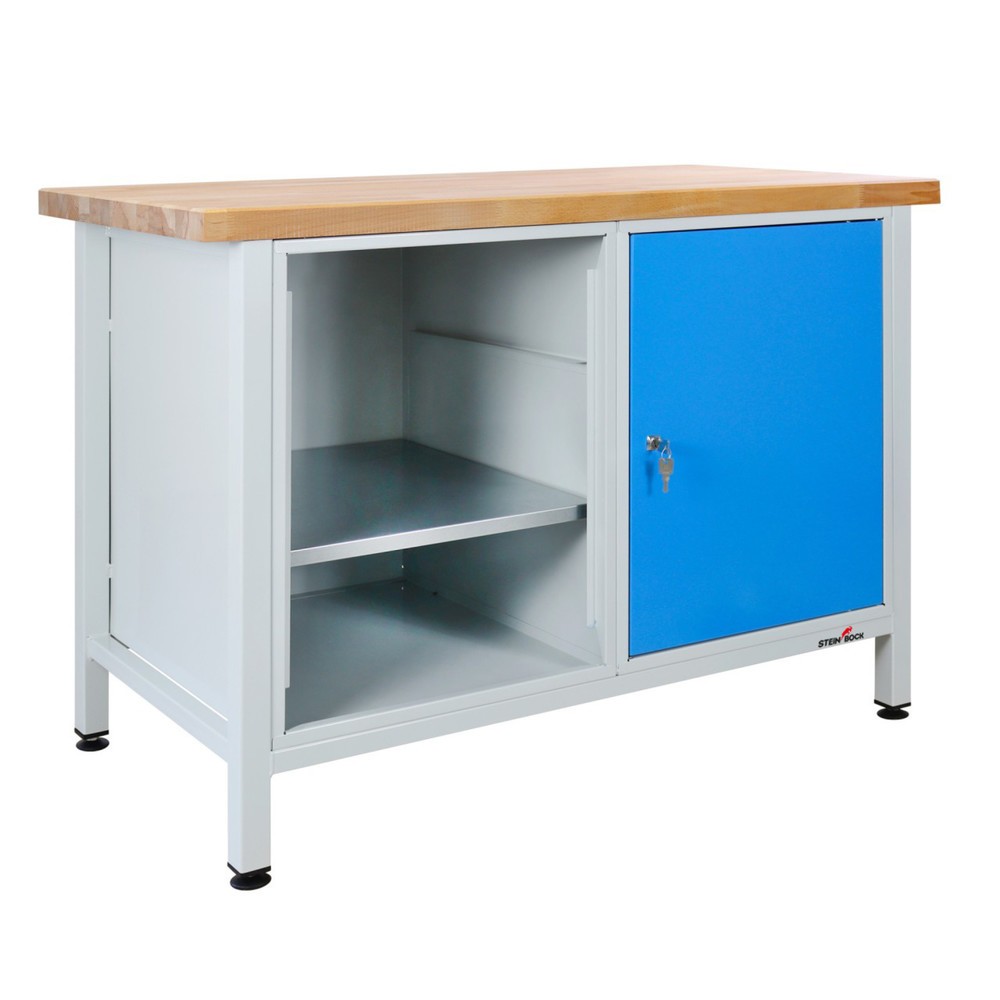 Immagine del prodotto n. 1: Banco da lavoro Steinbock® Premium, 1 scomparto per scaffali, 1 anta, portata 300 kg, AxLxP 840 x 1.200 x 600 mm, RAL 7035/5012