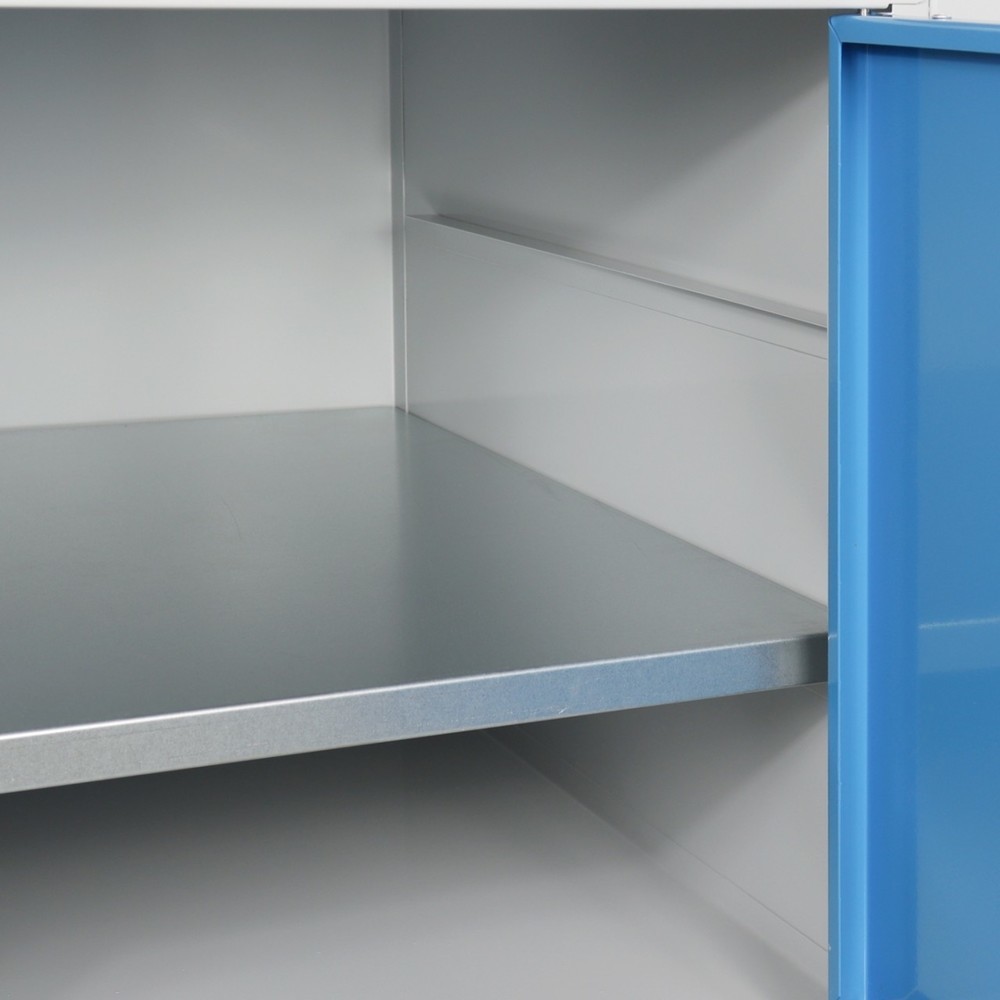 Immagine del prodotto n. 4: Banco da lavoro Steinbock® Premium, 1 ripiano, 2 ante, portata 300 kg, AxLxP 840 x 1.200 x 600 mm, RAL 7035/5012